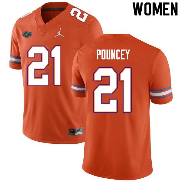 Women #21 Ethan Pouncey Florida Gators College Football Jerseys Sale-Orange